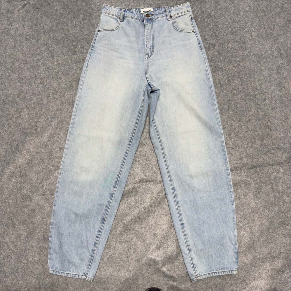 Rolla's Relaxo Jeans Size 30 Light Blue High Waist Tapered Denim Pants